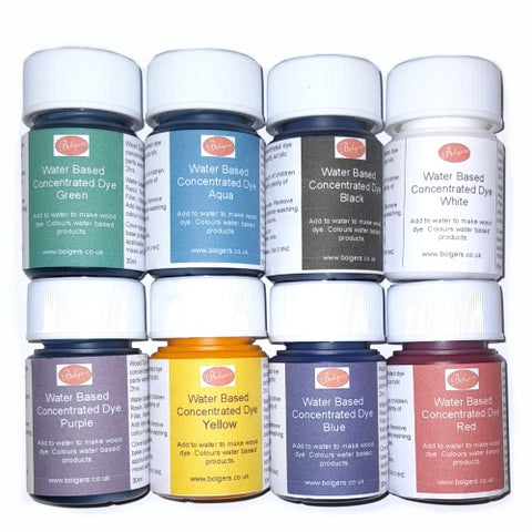 Concentrated Water Based Wood Dye - 8 Colour Set