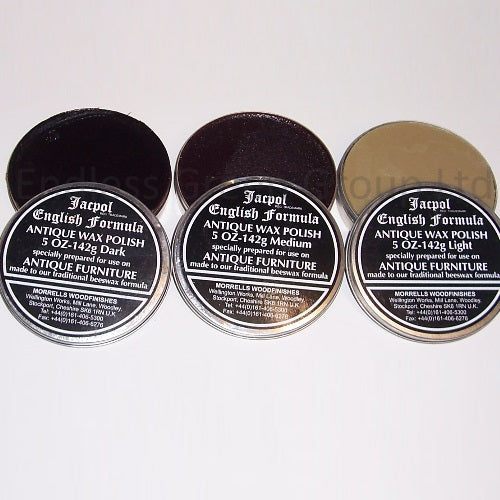 Sold at Auction: 8 Jacpol English Formula Antique Wax Polish Tins - as new,  all dark antique wax made by Morrells Wood Finishes, UK
